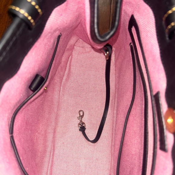 Dooney & Burke Designer Purse Handbag Purple Eggplant Croc Print NWT Tassels - Picture 12 of 13